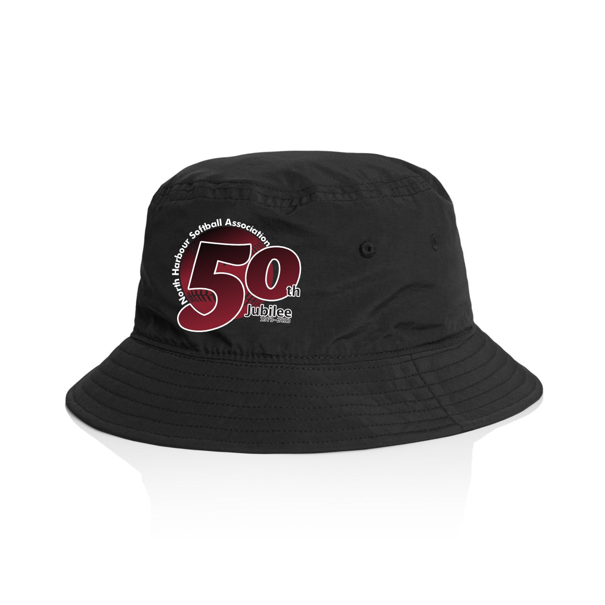 North Harbour Softball 50th Jubilee Bucket Hat Black Pure Athletic NZ