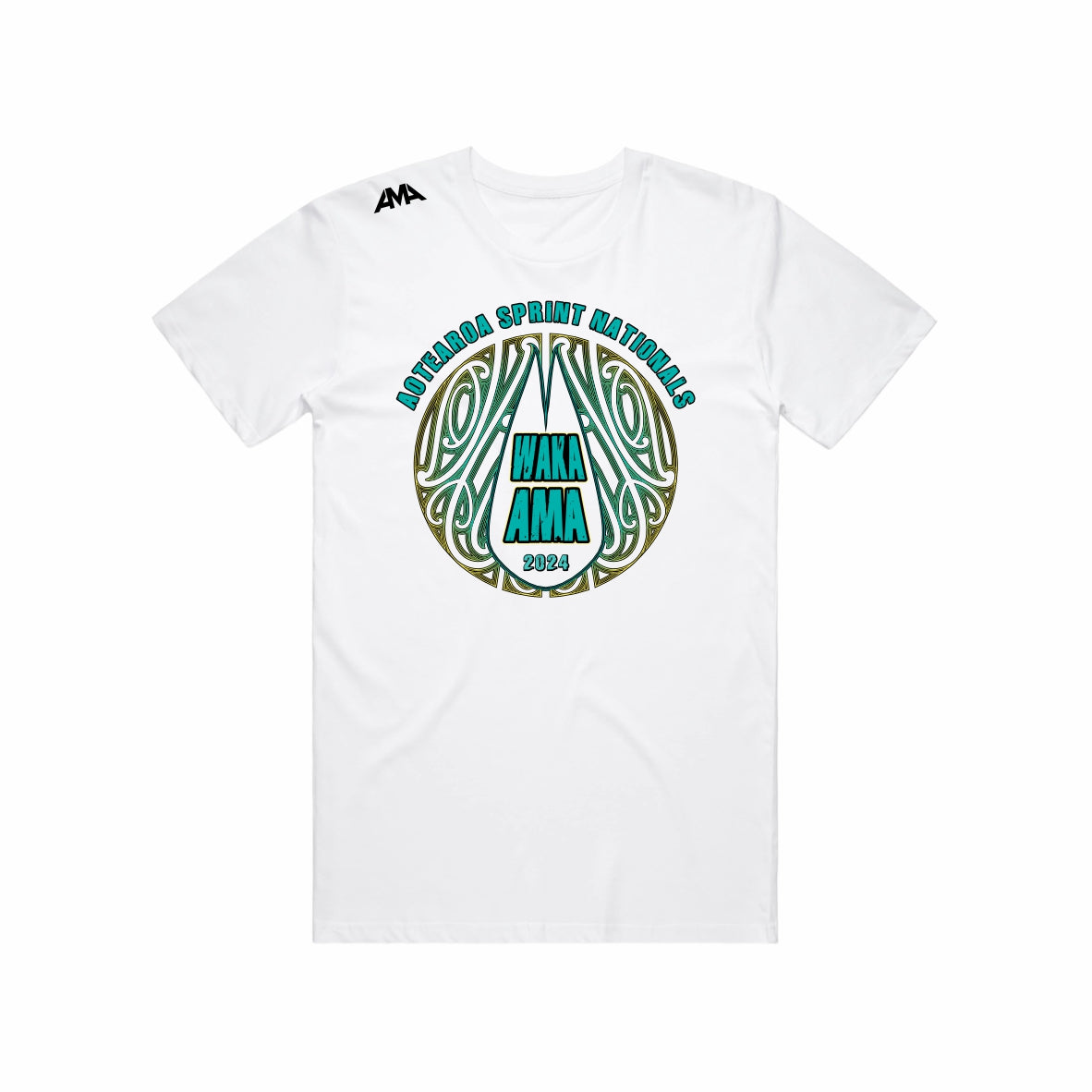 2024 Waka Ama Sprint Nationals Tee White Pure Athletic NZ