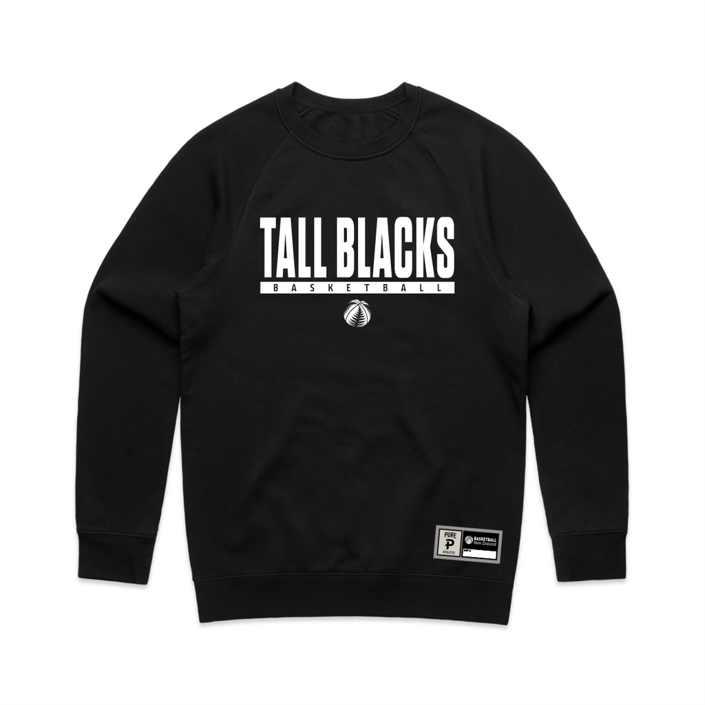 NZ Basketball Tall Blacks Players Crew - Black