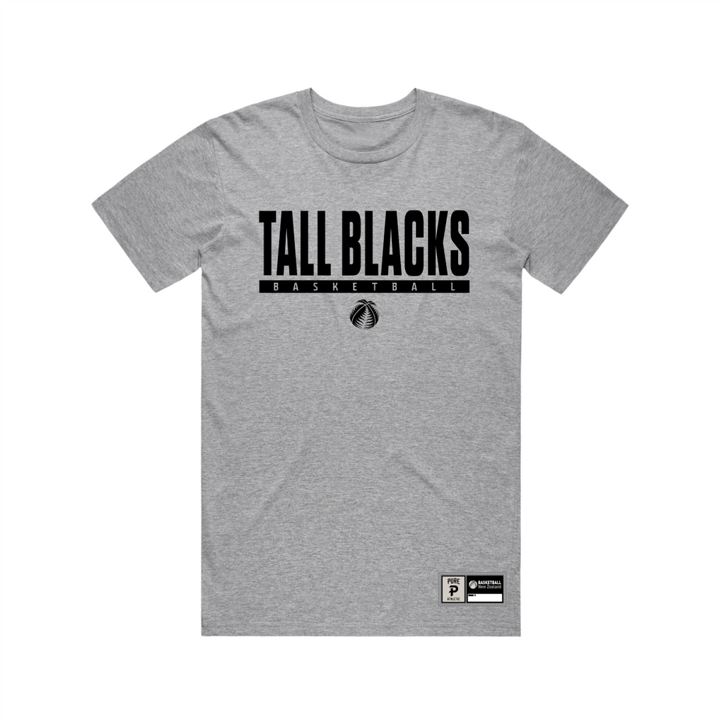NZ Basketball Tall Blacks Players Tee - Grey Marle