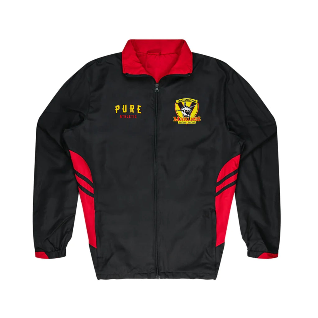 Manurewa Marlins Rugby League Tracksuit Jacket - Black/Red