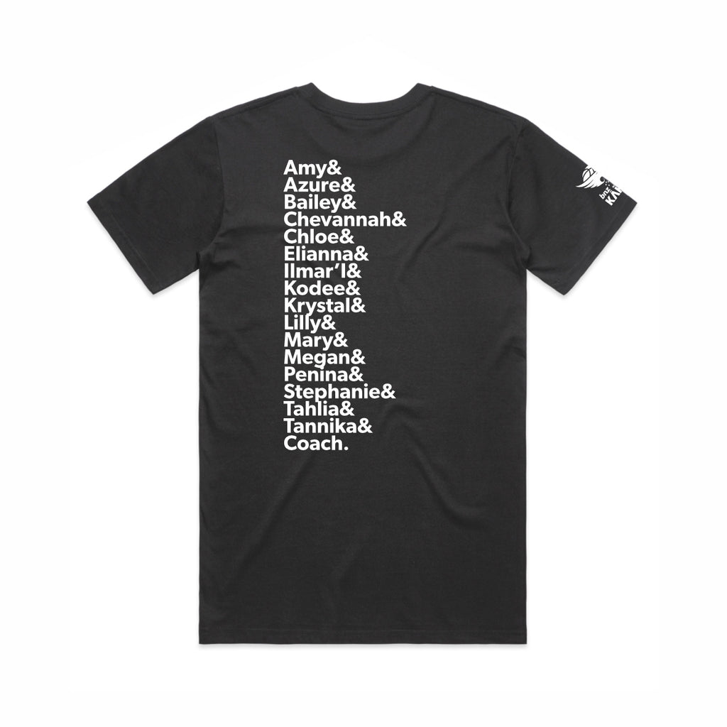 Kahu Womens Pro Basketball Names Tee - Charcoal