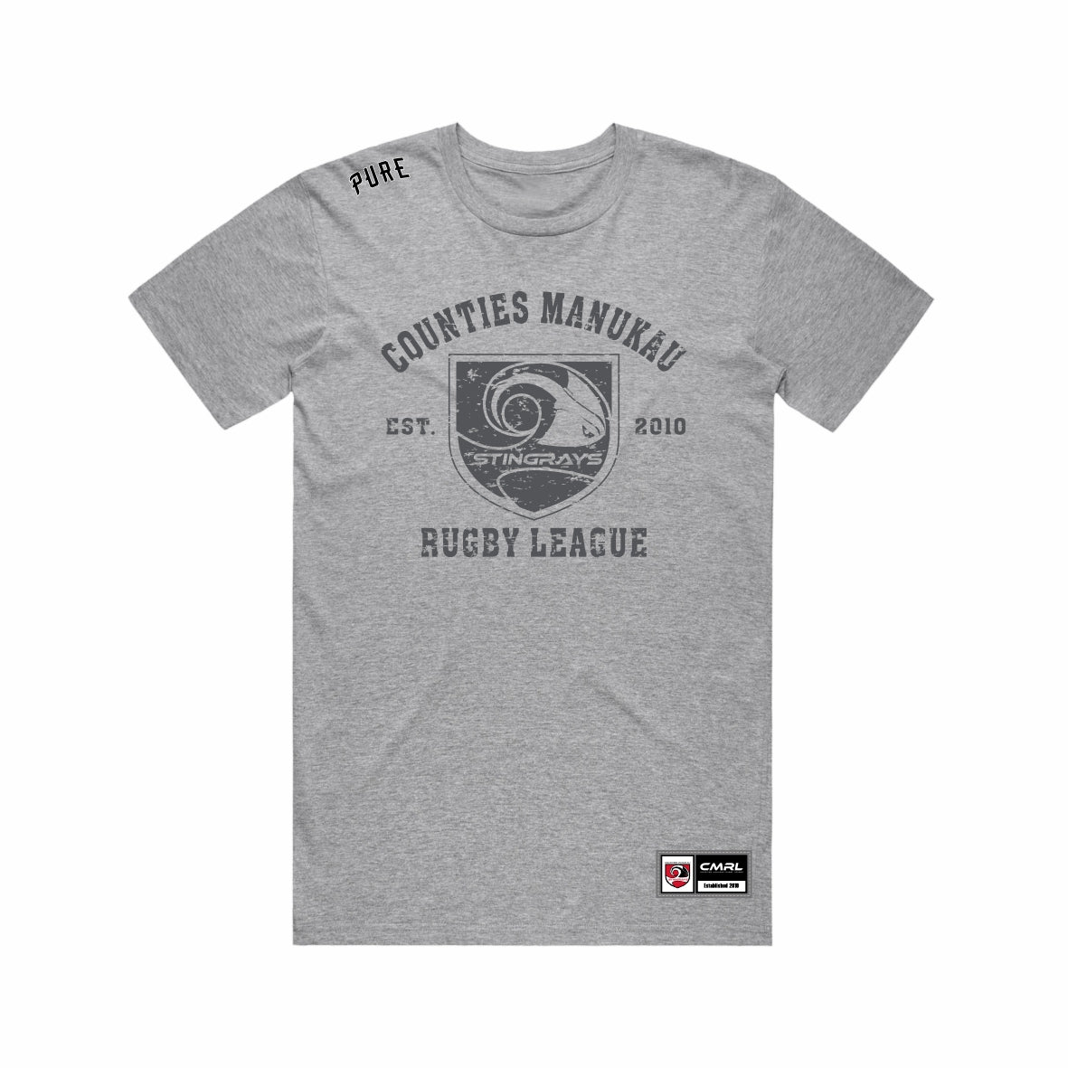 Counties Manukau Rugby League Tee 3 - Grey Marle | Pure Athletic NZ