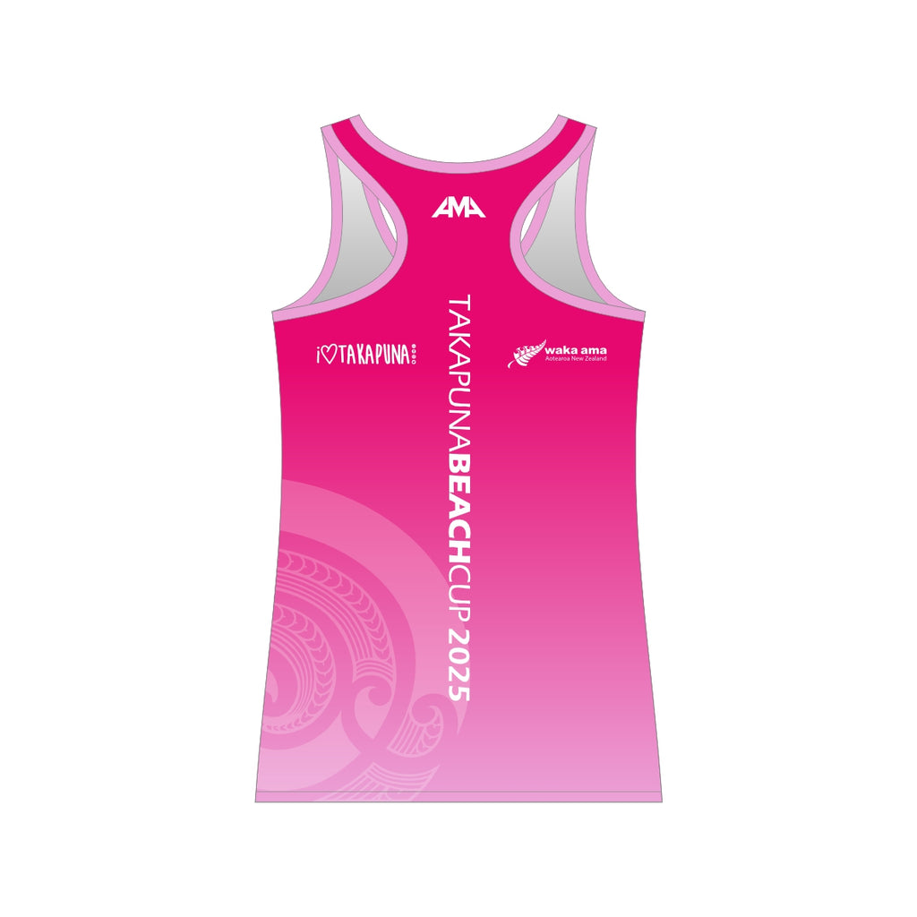 2025 Takapuna Cup - Sublimated Ladies Racerback - Pink