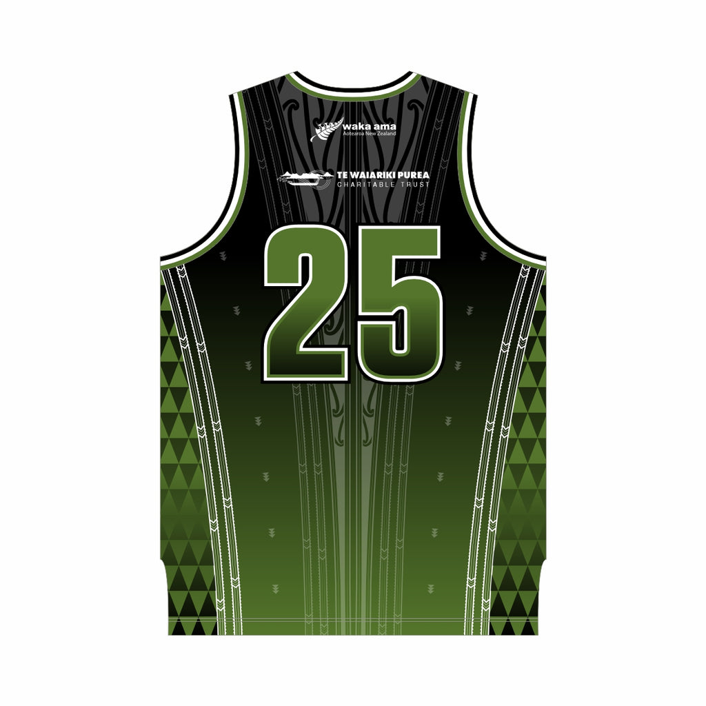 2025 Waka Ama Secondary School Nationals - Basketball Singlet - Black