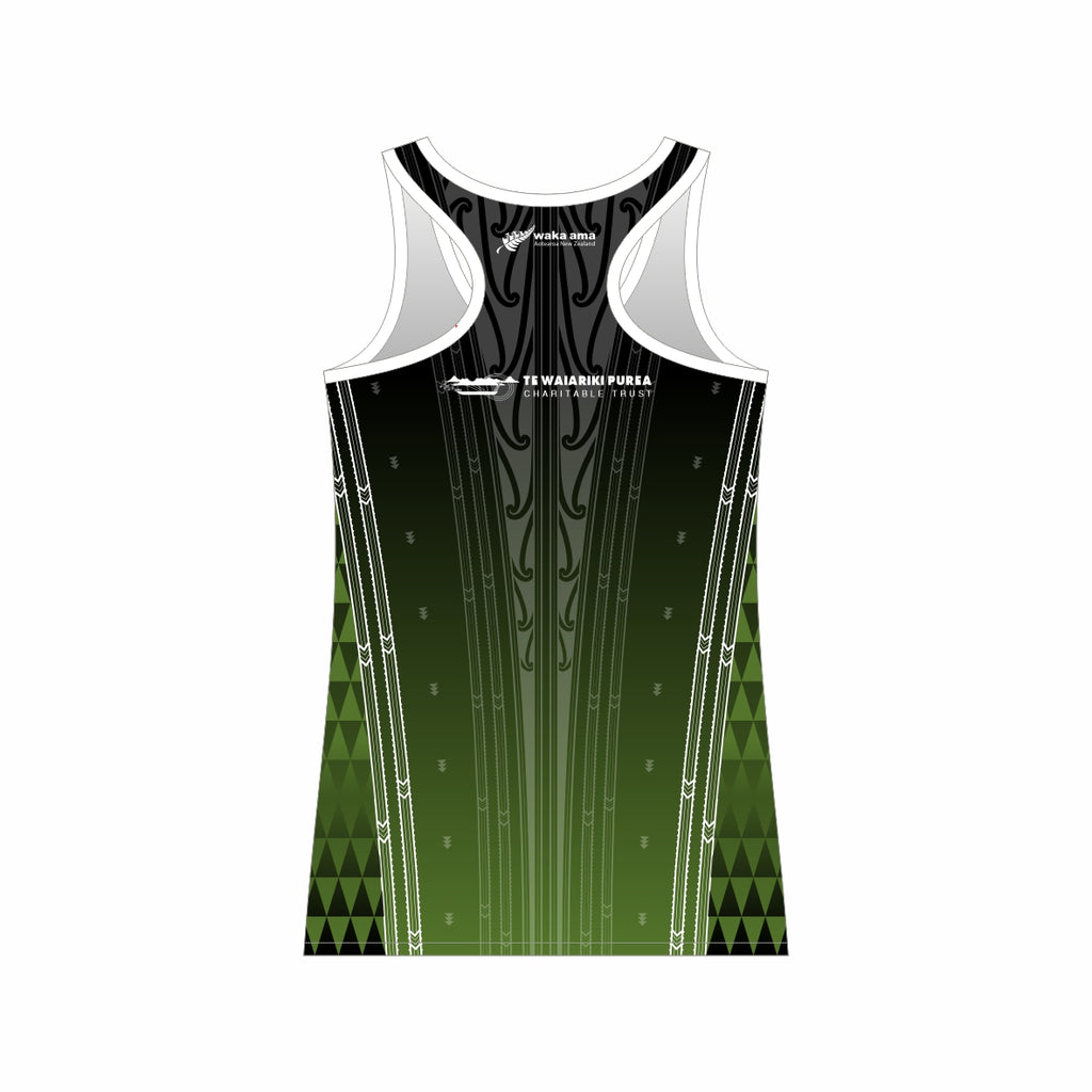 2025 Waka Ama Secondary School Nationals - Sublimated Ladies Racerback - Black