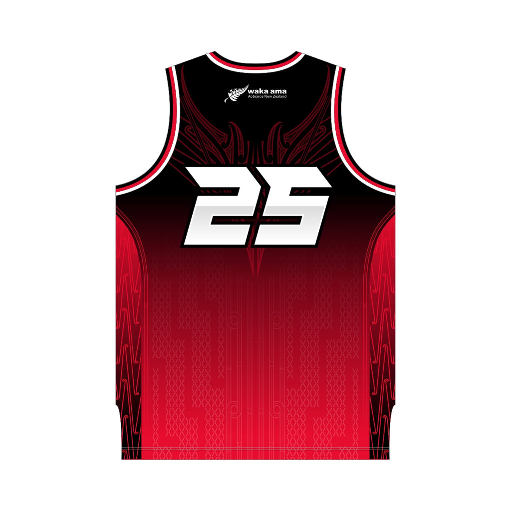 2025 Waka Ama Sprint Nationals - Dry Fit Basketball Singlet - Red