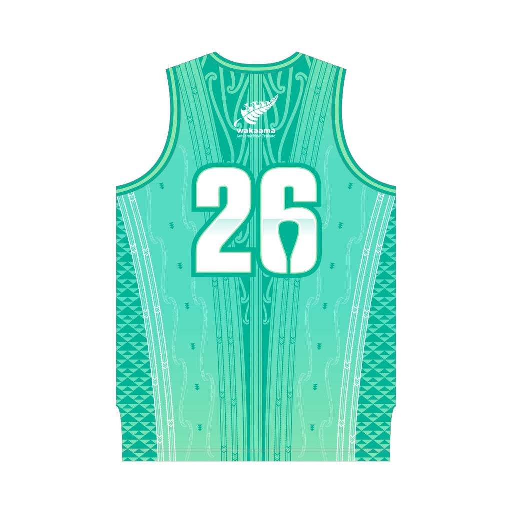 2026 Waka Ama Sprint Nationals - Dry Fit Basketball Singlet - Teal