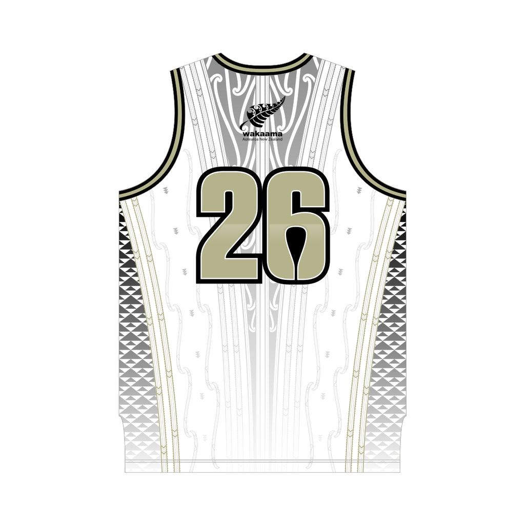 2026 Waka Ama Sprint Nationals - Dry Fit Basketball Singlet - White