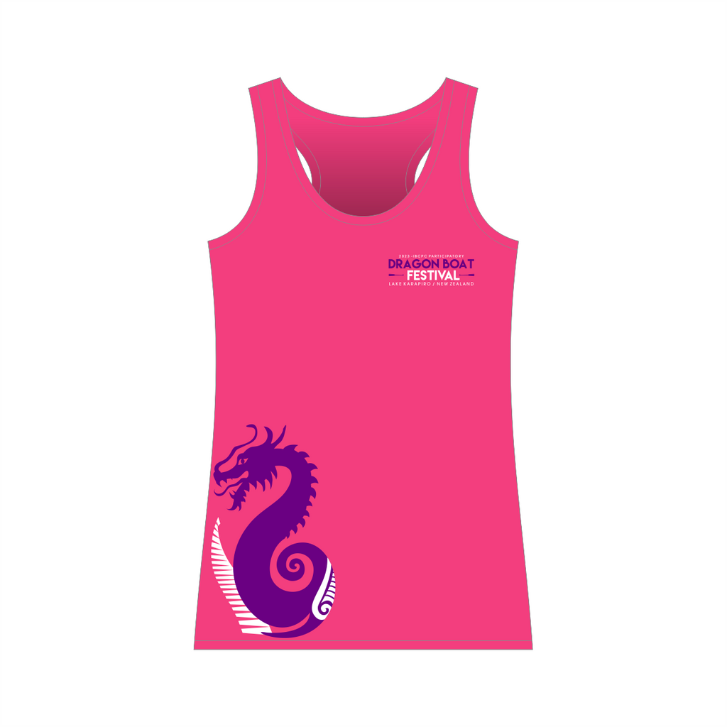 Dragon Boat Festival - Printed Dry Fit Racerback Singlet - Pink