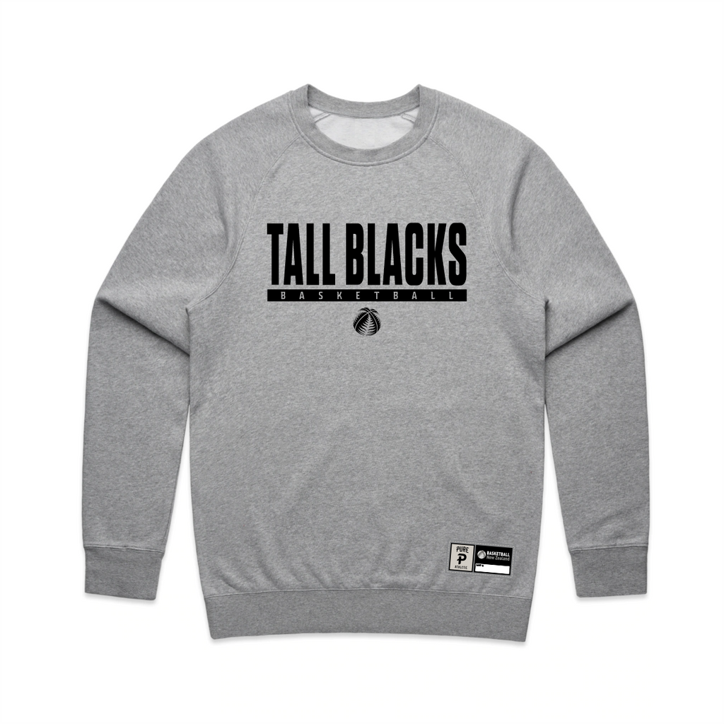 NZ Basketball Tall Blacks Players Crew - Grey Marle