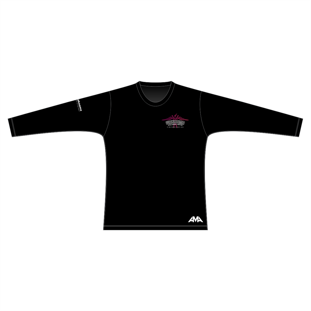 Waka Ama Long Distance Nationals - Printed Dry Fit LS Tee - Black