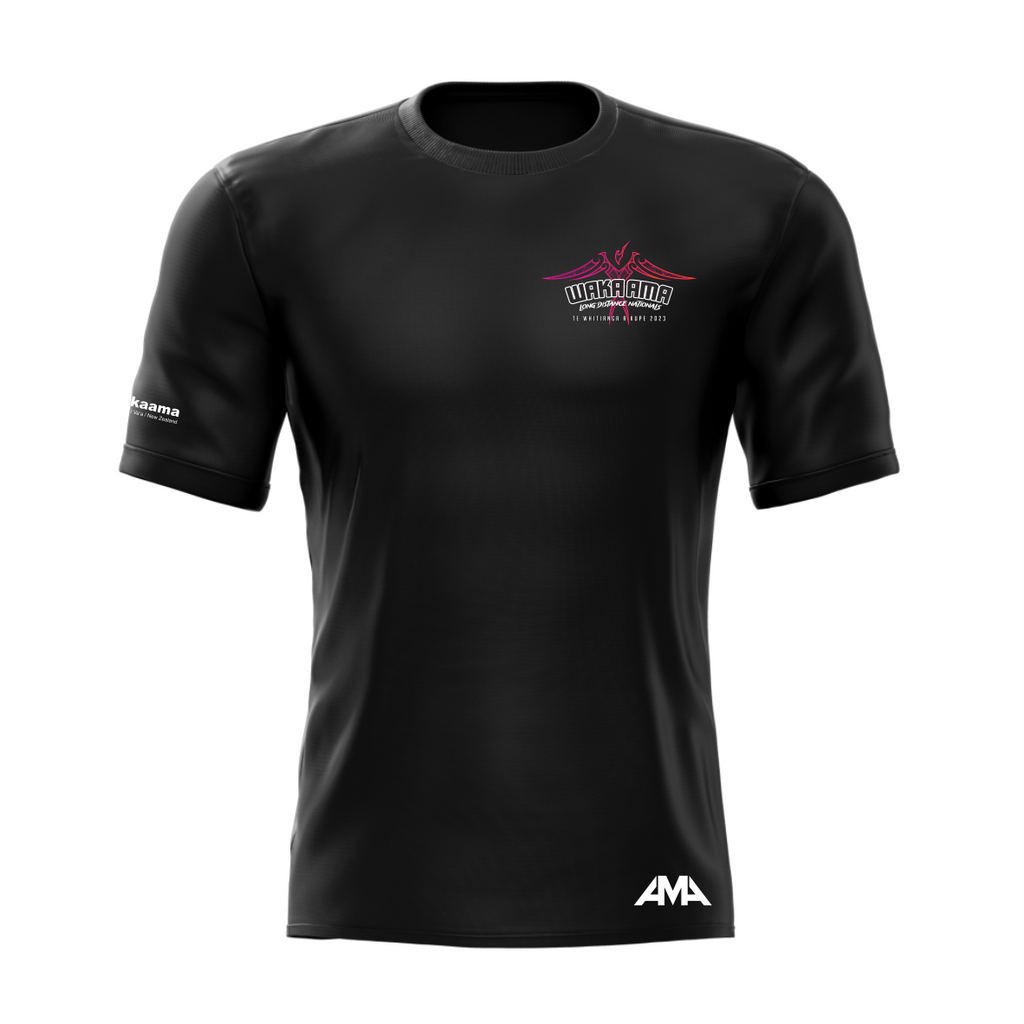 Waka Ama Long Distance Nationals - Dry Fit Printed Tee - Black