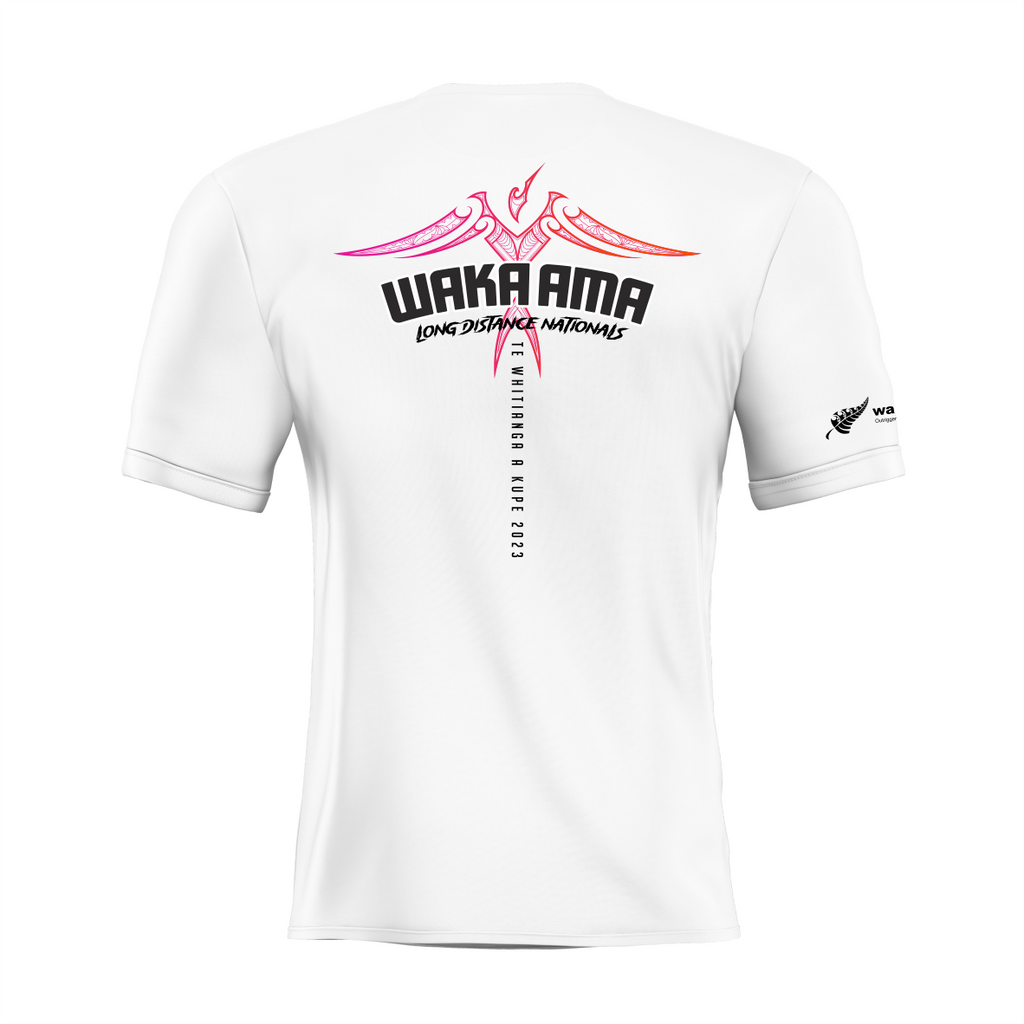 Waka Ama Long Distance Nationals - Dry Fit Printed Tee - White