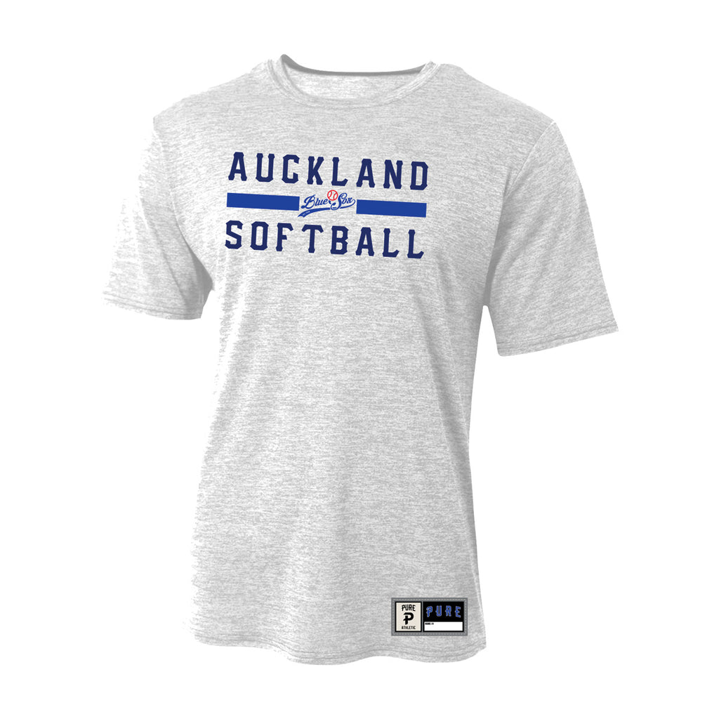 Auckland Softball Dry Fit AS Tee - White Marle
