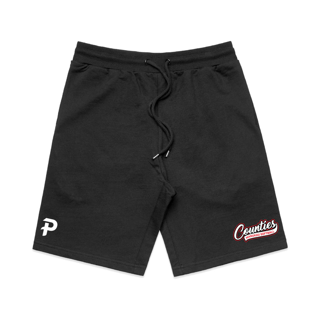 Counties Manukau Softball Sweat Shorts - Black