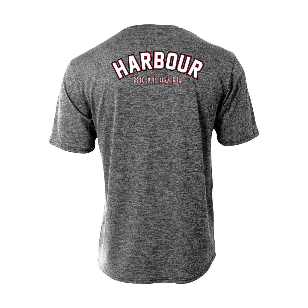 North Harbour Softball Dry Fit NH Tee - Grey Marle