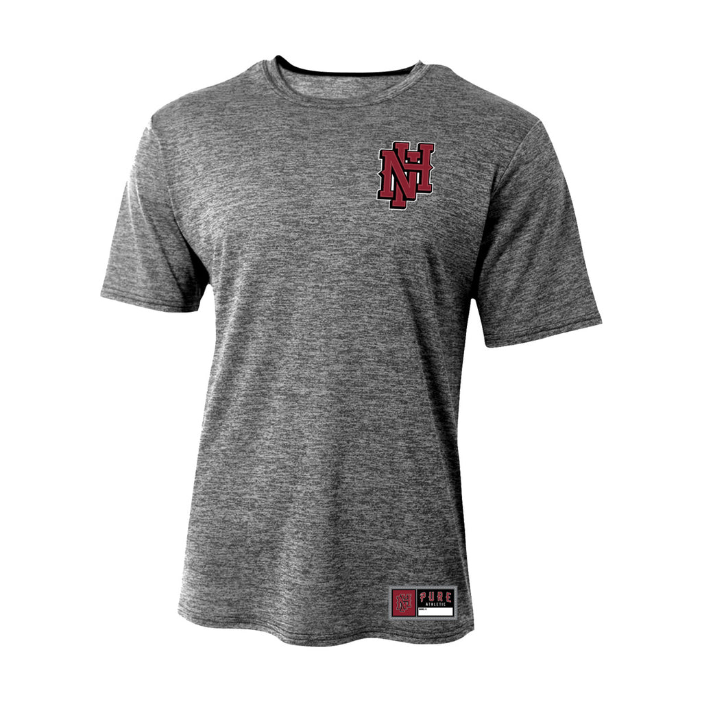 North Harbour Softball Dry Fit NH Tee - Grey Marle
