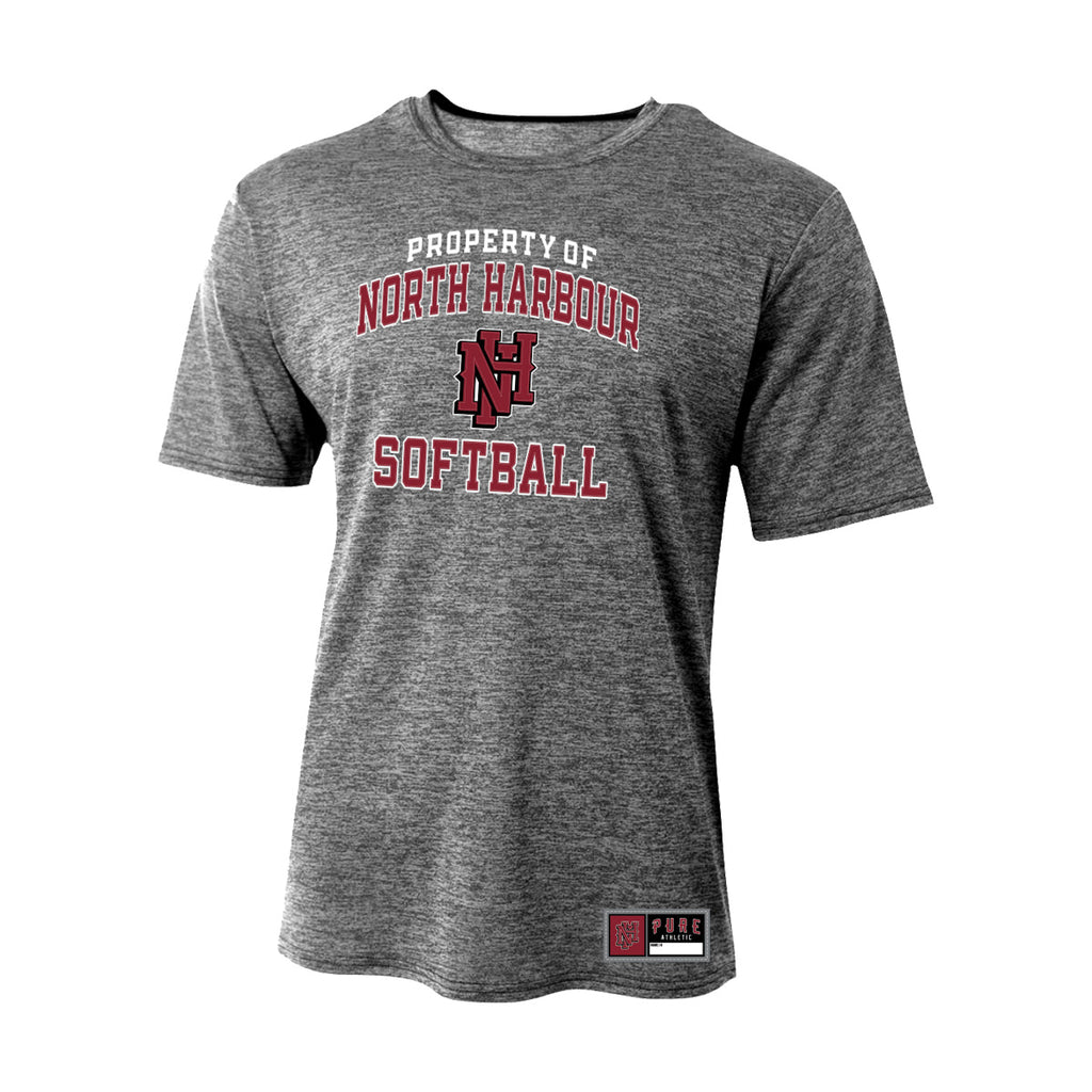 North Harbour Softball Dry Fit Prop Tee - Grey Marle