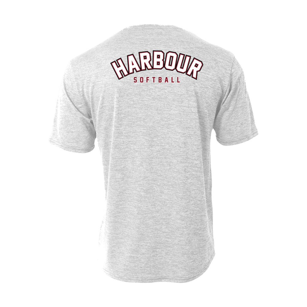 North Harbour Softball Dry Fit NH Tee - White Marle