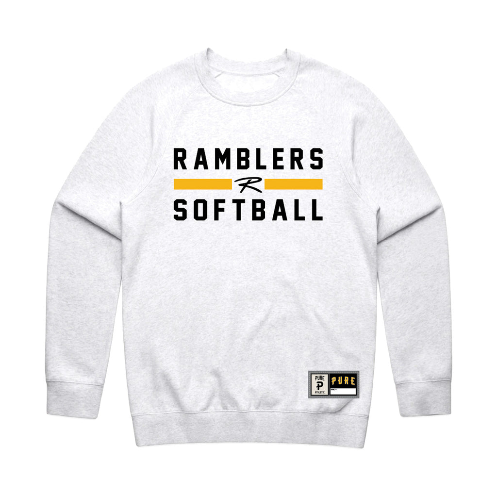 Ramblers Softball Crew - White Marle