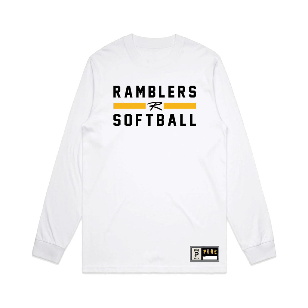 Ramblers Softball LS Tee - White