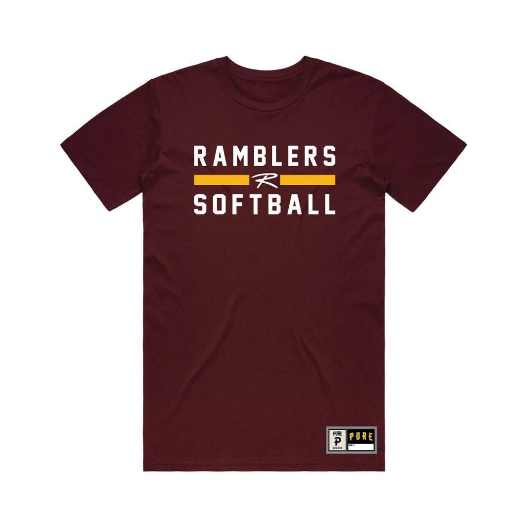 Ramblers Softball Tee - Burgundy