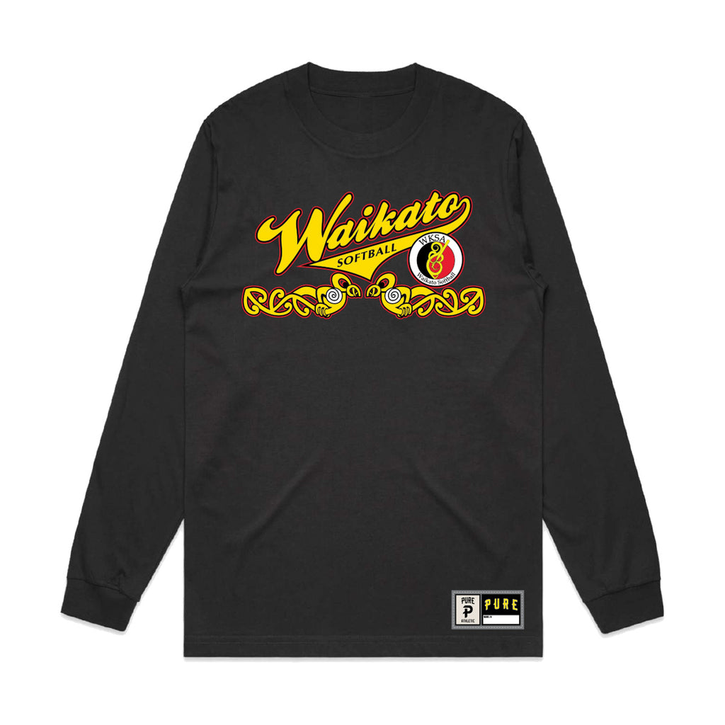 Waikato Softball LS Tee - Black