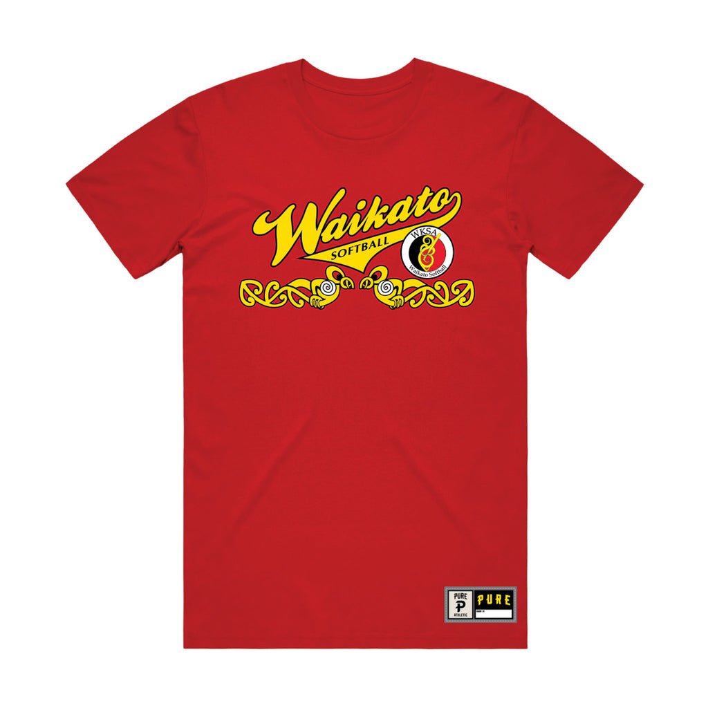 Waikato Softball Tee - Red